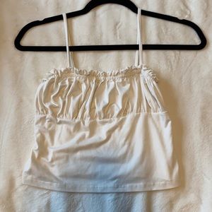 White crop top spaghetti strap. Has been worn